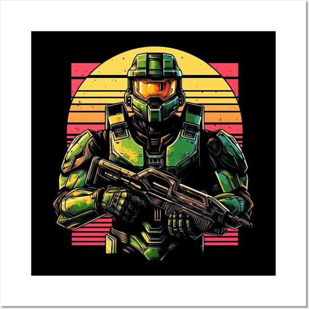 Master Chief 80s Wall Art by Games Artwork